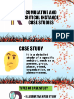 Cumulative and Critical Instance Case Studies