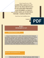 Analisis Pelaksanaan Kurikulum 2013 Ditinjau Dari Standard Proses CJR Natalia