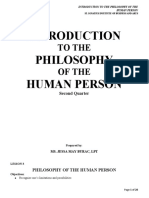 Philosophy Human Person: To The of The