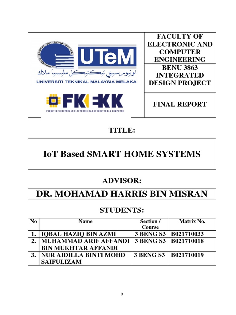 Full Report - IoT Based Smart Home Systems | PDF | Internet Of Things ...
