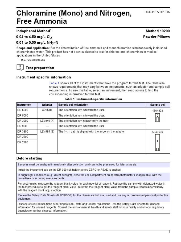 Hach Nitrogen-ammonia Standard Solution Hach 15349 Nitrogen-Ammonia  Standard Solution - 10 Mg/L As NH3-N, 500 ML Bottle Ammonia Smelling Salts