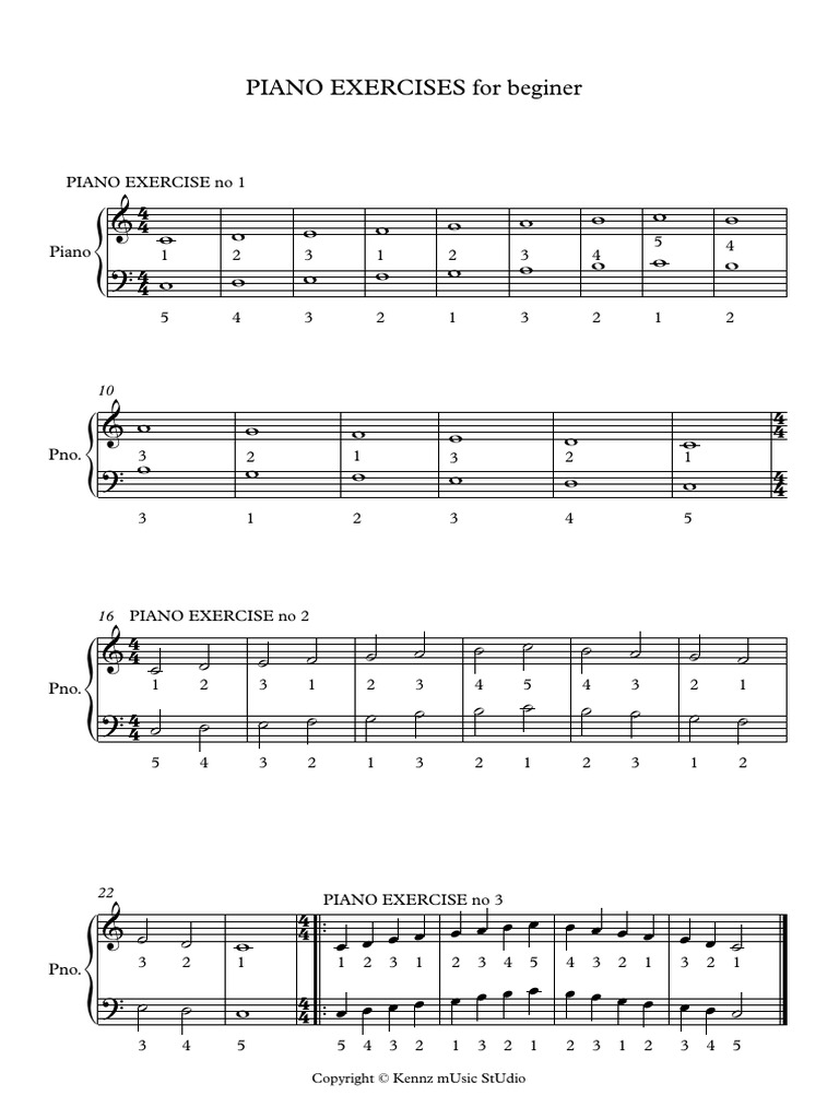 BASIC PIANO FINGER EXERCISE LESSON 13 Full Score PDF