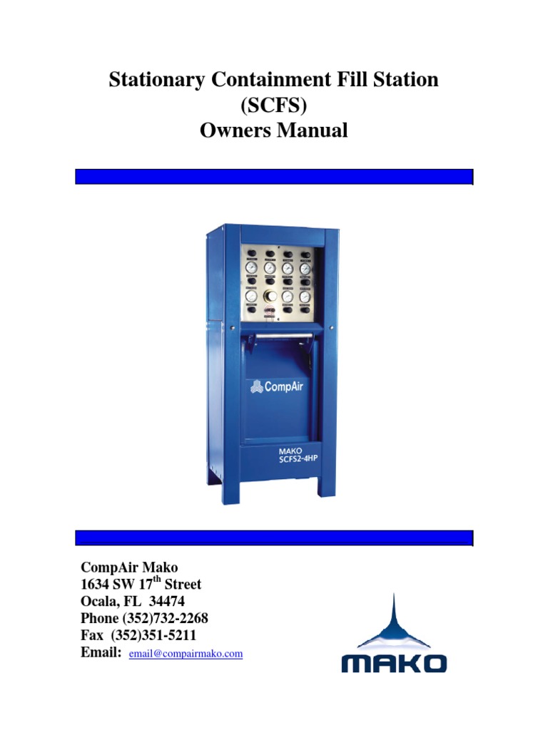 Mako Stationary Fill Station Manual | PDF | Valve | Breach Of Contract