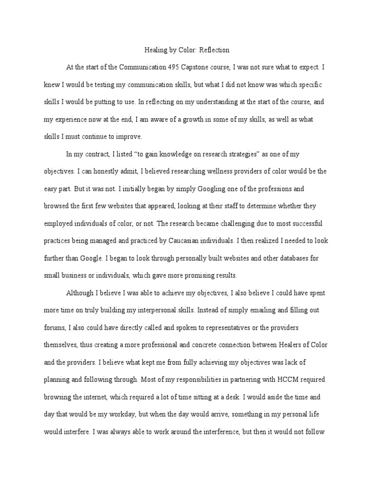 Capstone Project Reflection PDF Learning Cognition