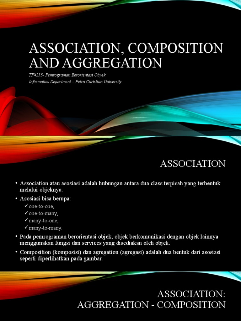Association Composition and Aggregation | PDF