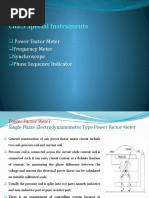 Cha:3 Special Instruments: Power Factor Meter Frequency Meter Synchroscope Phase Sequence Indicator