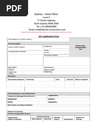 application form