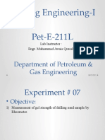 Lab 7-Measurement of Gel Strength of Drilling Mud Sample by Rheometer