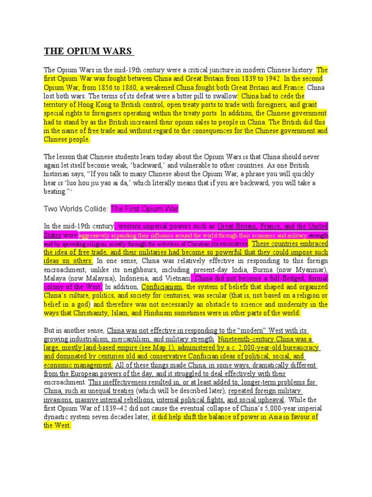 The Opium Wars in The Mid | PDF | Qing Dynasty | British Empire
