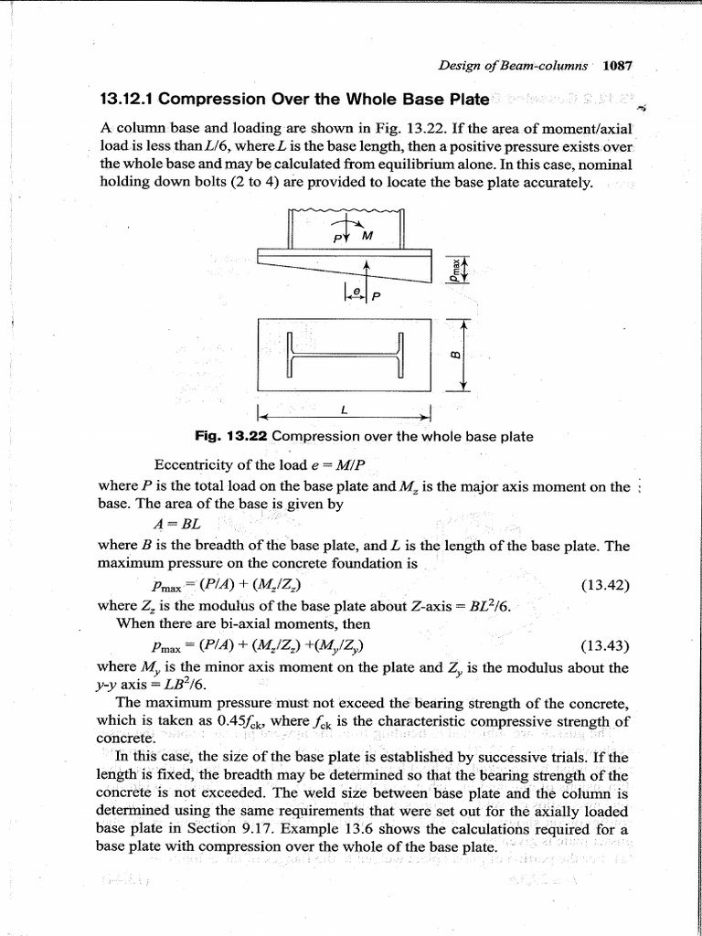 Base Plate LSD Subramanian PDF Bending Strength Of Materials