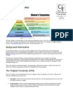 Bloom's Taxonomy: Background Information