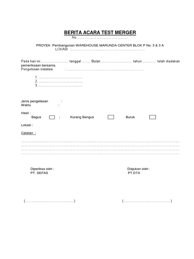 Merger testing report pdf