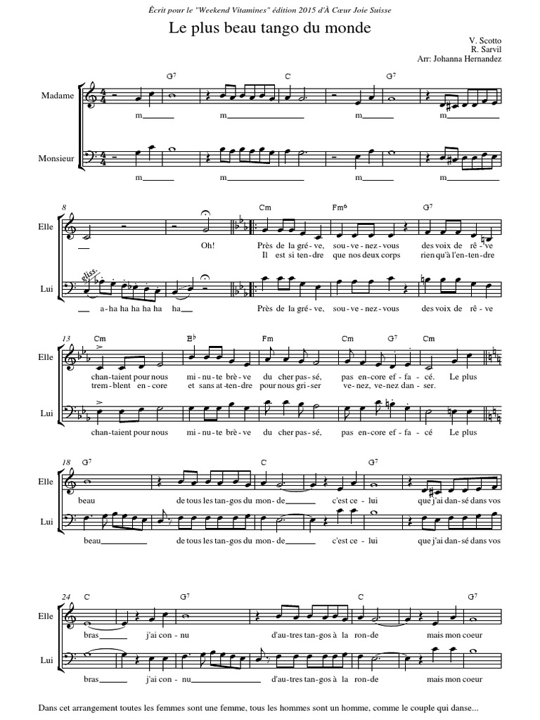 Le Plus Beau Tango Du Monde SA/TB PDF