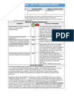 Unit 302 - Observation Report Example