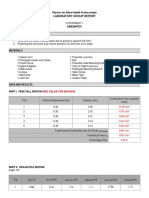 Laboratory Group Report: Physics For Allied Health Professionals