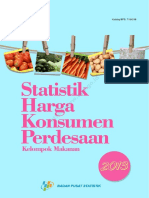 Statistik Harga Konsumen Perdesaan Kelompok Makanan 2013