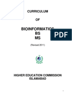 Bioinformatics BS MS: Curriculum OF