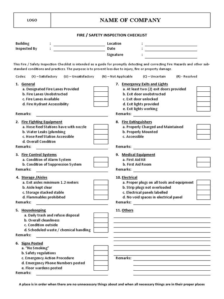 Fire Safety Inspection Checklist 2022 | PDF | Fire Safety | Safety