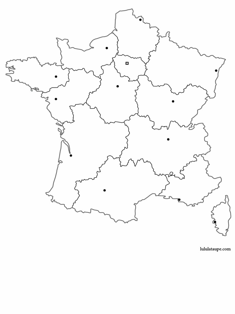 Carte De France Département Vierge Pdf Carte Regions France Vierge | PDF