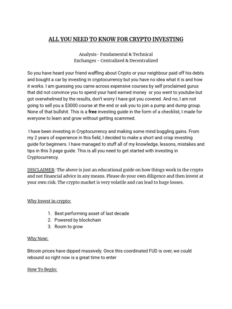 Free Cryptocurrency Investing Guide - Make Money With Bitcoin | PDF