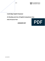 Cambridge English Empower A1 Reading and Use of English Competency Test End of Course Test