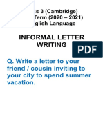 Informal Letter Writing