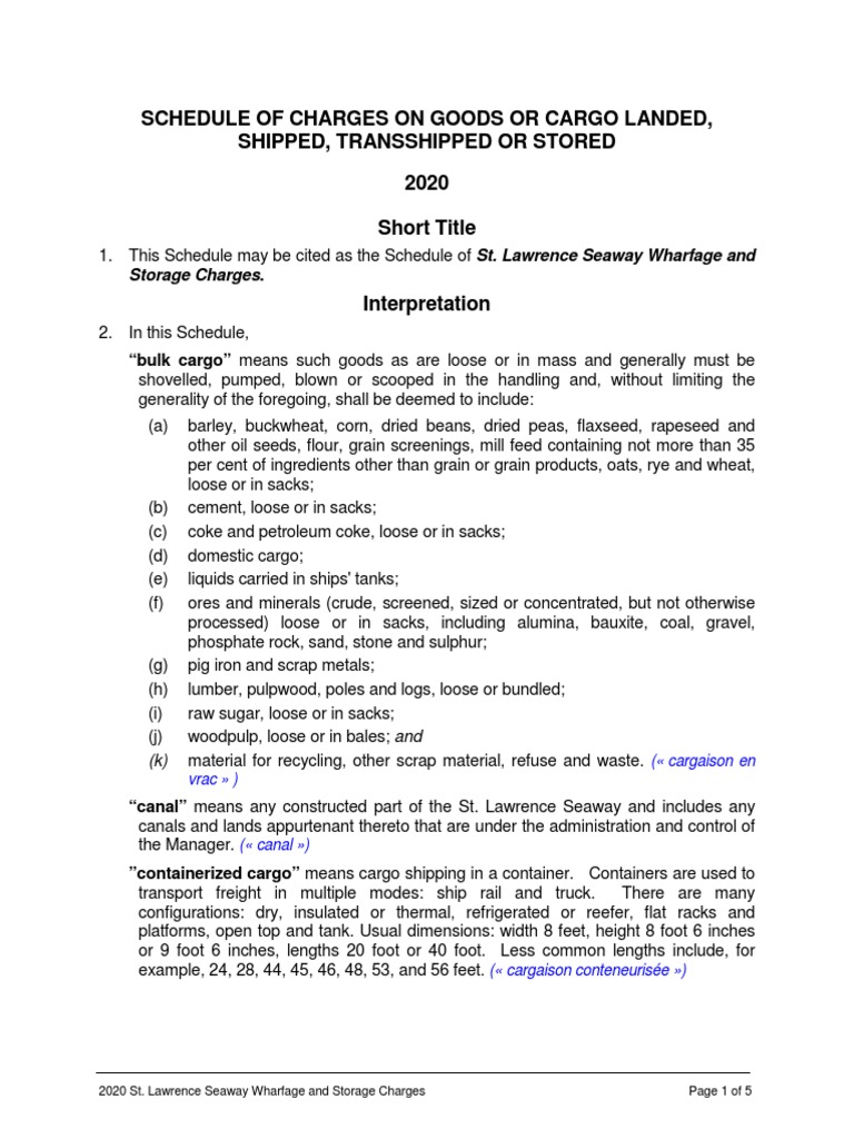 04 Wharfage and Storage Charges PDF Cargo Tonnage