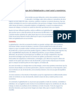 Ventajas y Desventajas de La Globalización A Nivel Social y Económico