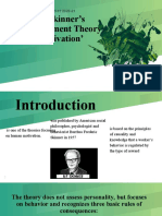 B. F. Skinner's Reinforcement Theory of Motivation'