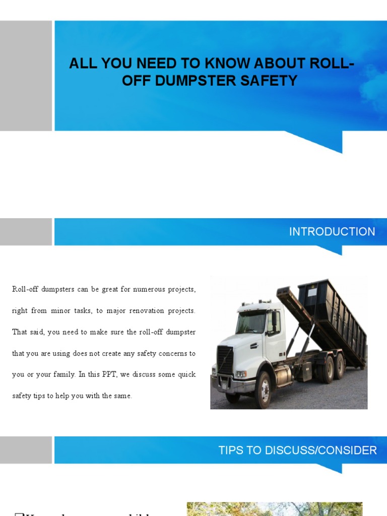 All You Need To Know About Roll-Off Dumpster Safety | PDF | Art