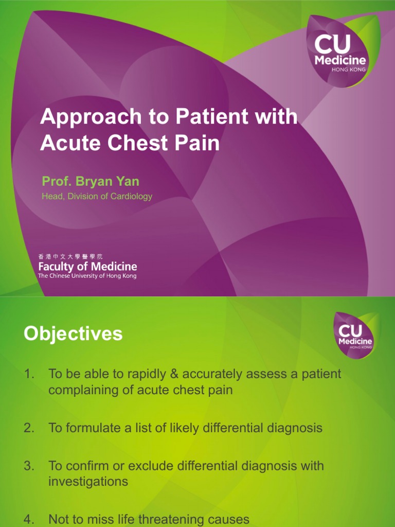 Approach To Chest Pain | PDF | Myocardial Infarction | Angiology