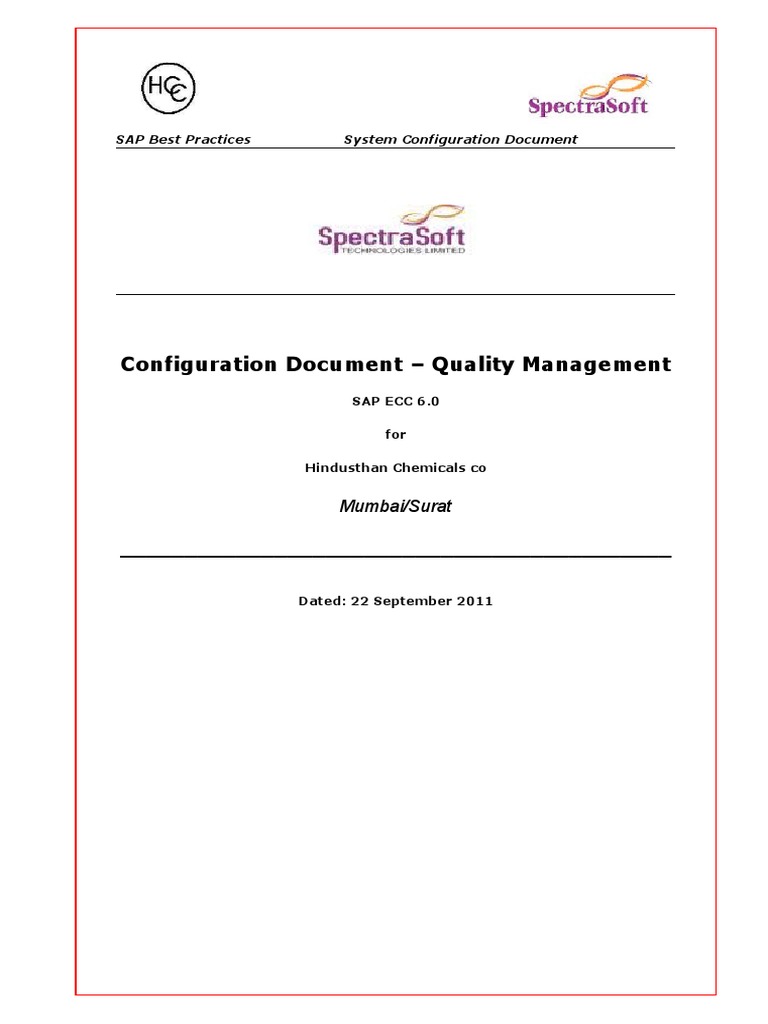 SAP QM Configuration Guide Overview | PDF | Menu (Computing) | Software