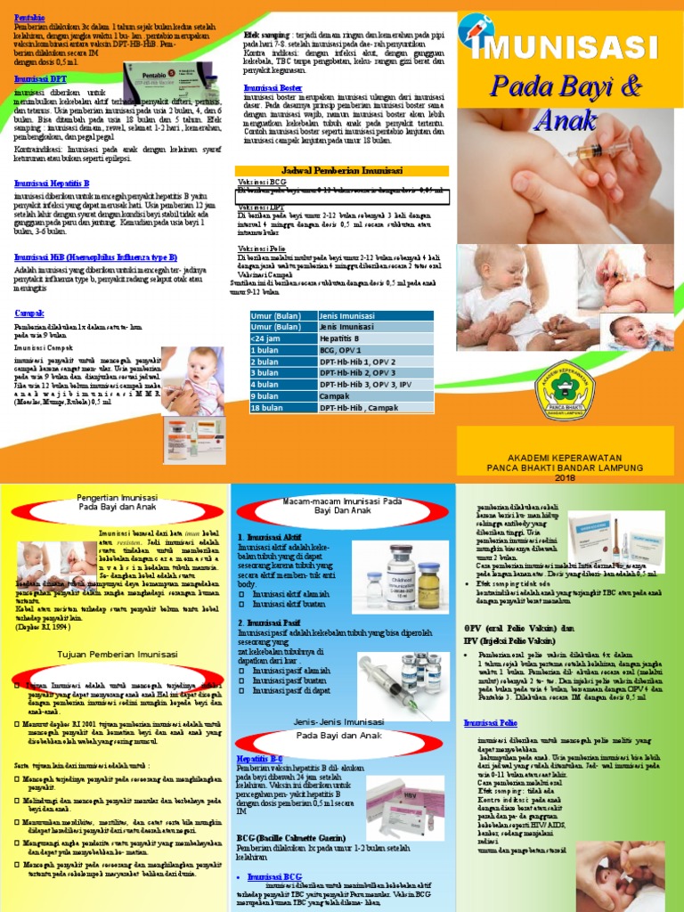 Leaflet Imunisasi Anak Lengkap | PDF