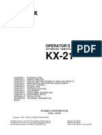 Sysmex KX-21 Hematology Analyzer - Instruction Manual