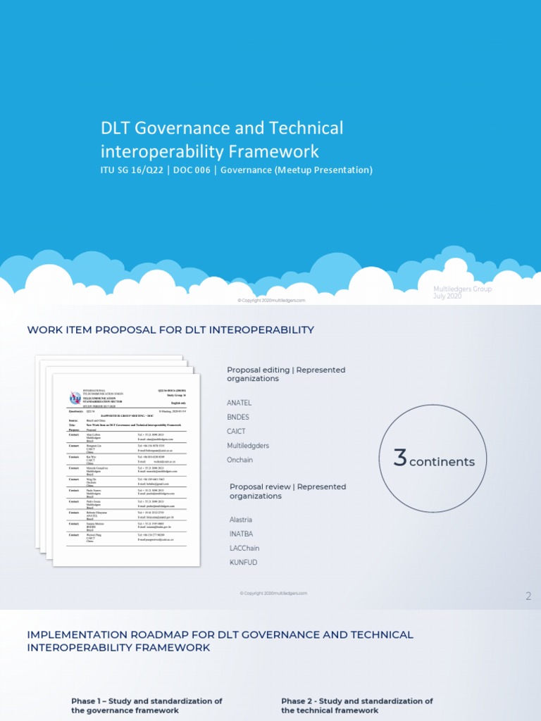 DLT Governance and Technical Interoperability Framework: ITU SG 16/Q22 ...