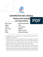 Universitas Esa Unggul Fakultas Hukum: Ujian Tengah Semester
