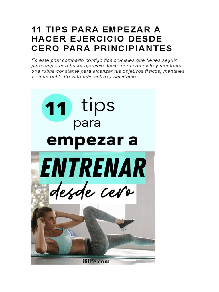 11 Tips para Empezar A Hacer Ejercicio Desde Cero para Principiantes, PDF, Aptitud física