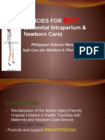 Policies For (Essential Intrapartum & Newborn Care)