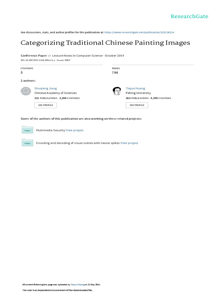 Categorizing Traditional Chinese Painting Images: Lecture Notes in ...