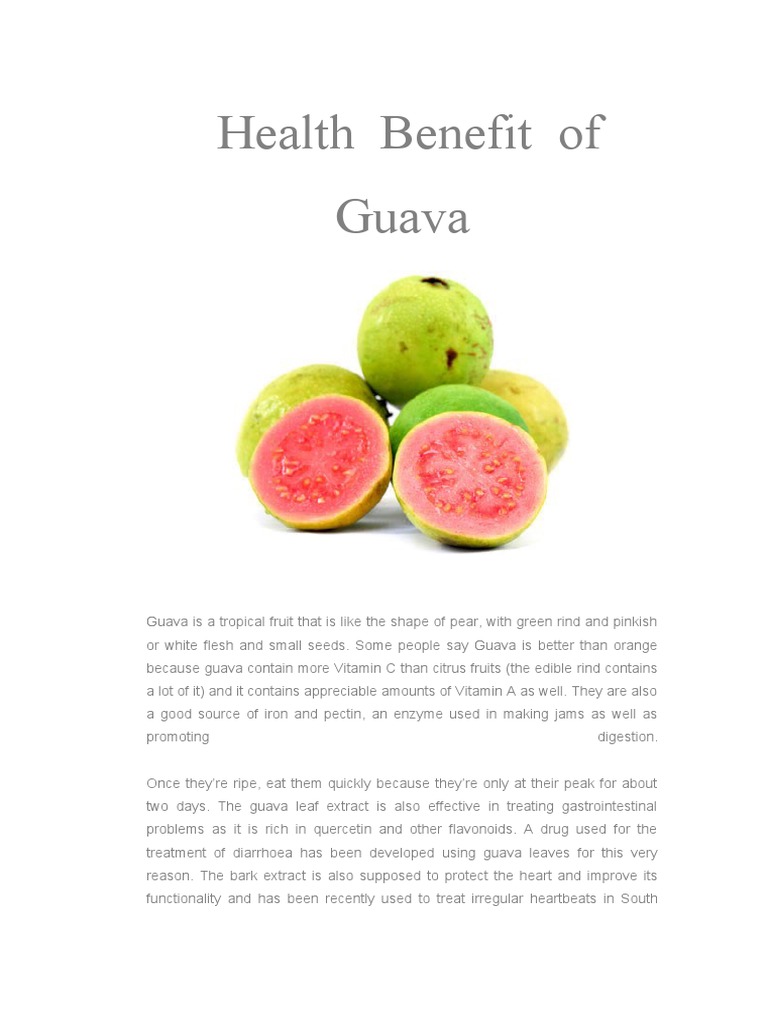 Guava English PDF Vitamin C Diarrhea