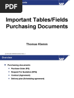 MM Important Tables in Purchasing