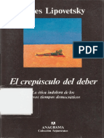 El Crepusculo Del Deber - Gillles Lipovetsky