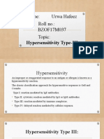 Name: Urwa Hafeez Roll No.: BZOF17M037 Topic:: Hypersensitivity Type-III