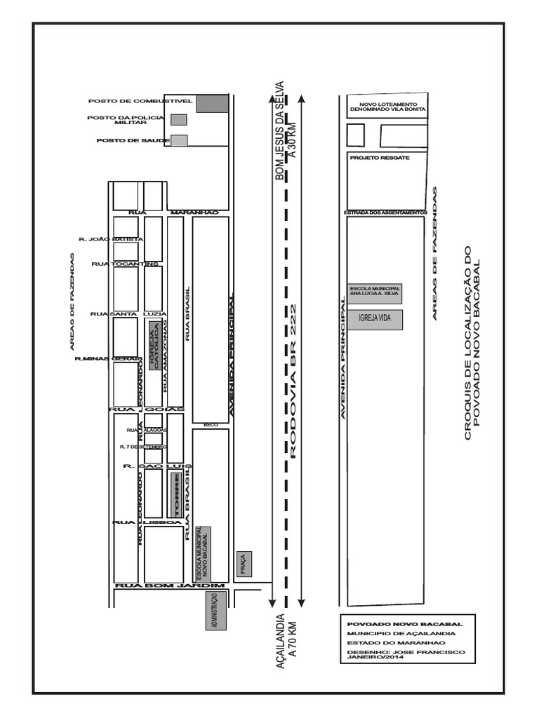 Mapa Novo BACABAL | PDF | Religião e crença | Transporte rodoviário