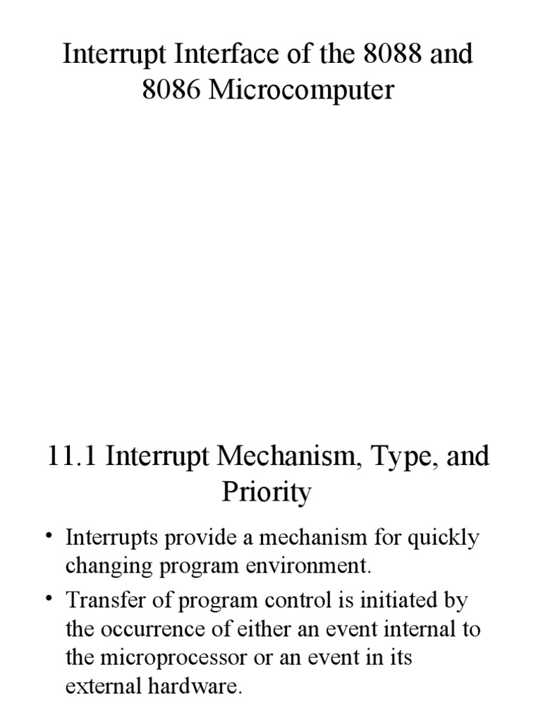 8086/8088 Interrupt Mechanism Overview | PDF | Digital Electronics ...