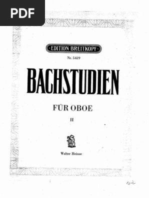 BACH-STUDIEN für Oboe  1＆2 BREITKOPF Bachstudien Für Oboe - Heft II | PDF