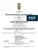 El Servicio Nacional de Aprendizaje SENA: Carlos Alberto Duran Rojas