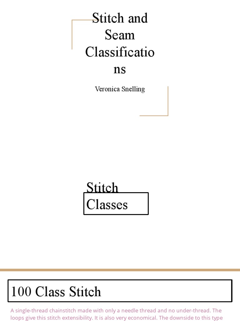 Stitch and Seam Classification PDF Seam (Sewing) Needlework