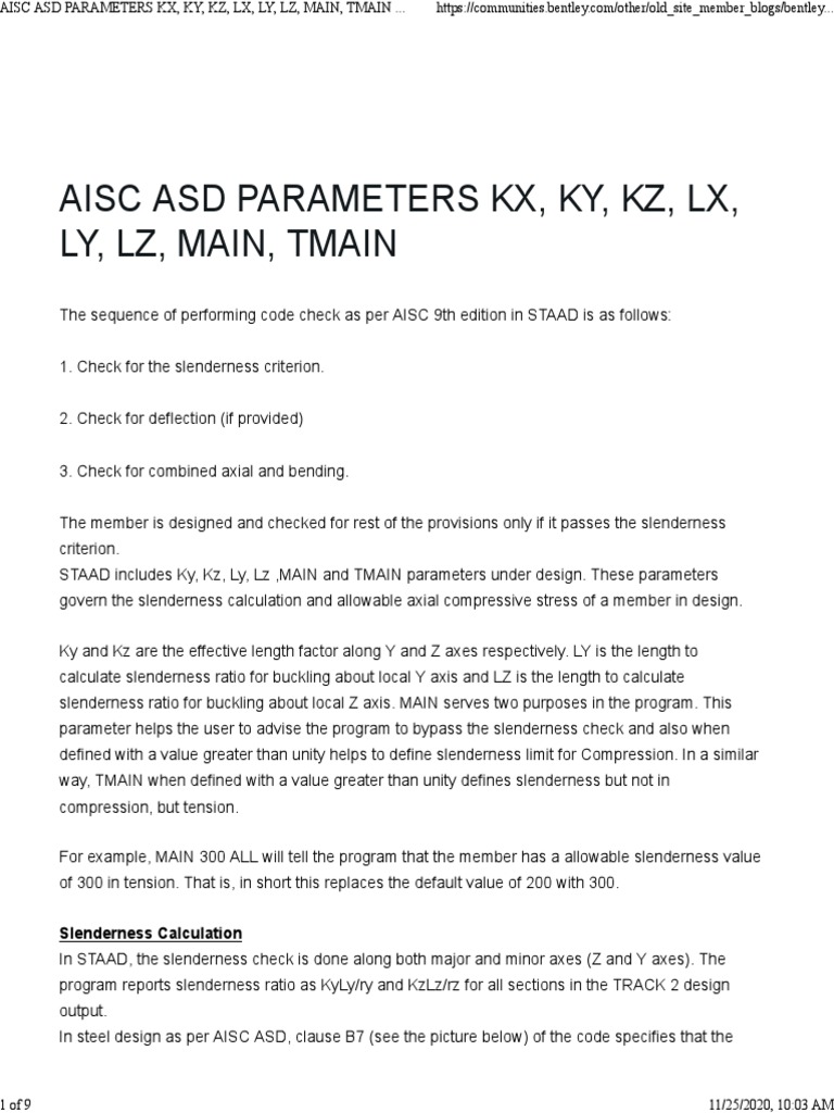 AISC Slenderness Parameters in STAAD Pro | PDF | Buckling | Applied And ...