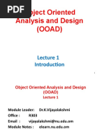 Object Oriented Analysis and Design (OOAD)